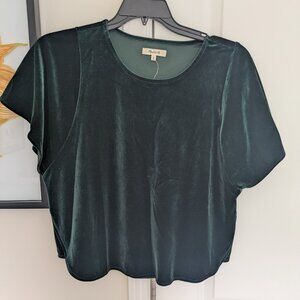 NWT Madewell emerald green velvet top